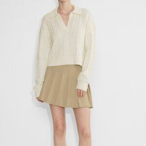 Sunday Best Cream V-Neck Sweater Cable Knit